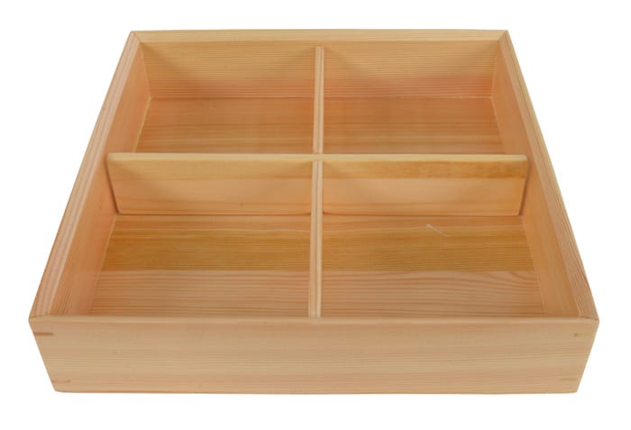 Houten Bento Box - Tokyo Design Keuken - 25.5 x 25.5 x 5.8 cm | Tokyo Design Studio