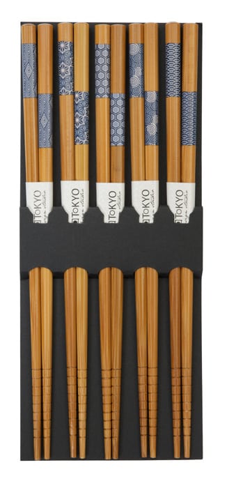 Houten Eetstokjes met Figuur - The Oriental Shop - Set van 5 Paar | Tokyo Design Studio