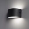 Hugo - LED Wandlamp Dimbaar - E27 Fitting - Vervangbare lichtbron- Modern - IP54 Voor binnen en buiten - Dubbelzijdig Up & Down Light - zwart | HOFTRONIC