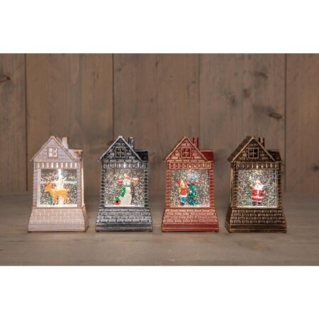 Huis met glitterwater H14cm 4 ass | Anna's Collection