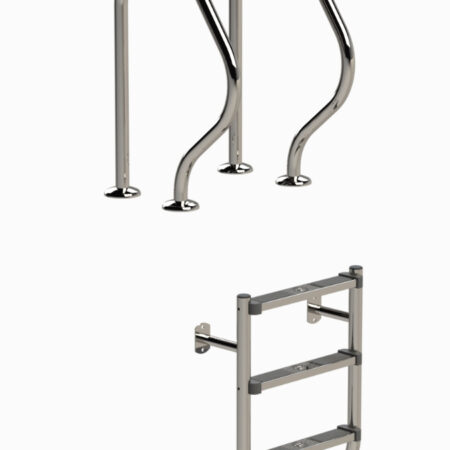 IDEAL 2-delige RVS zwembadtrap 3 treden - AISI 316 | IDEAL