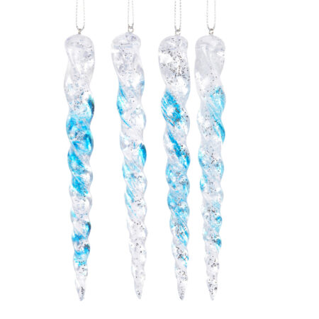 Ijspegel kunststof IJsblauw 15cm set a 4 | Decoris