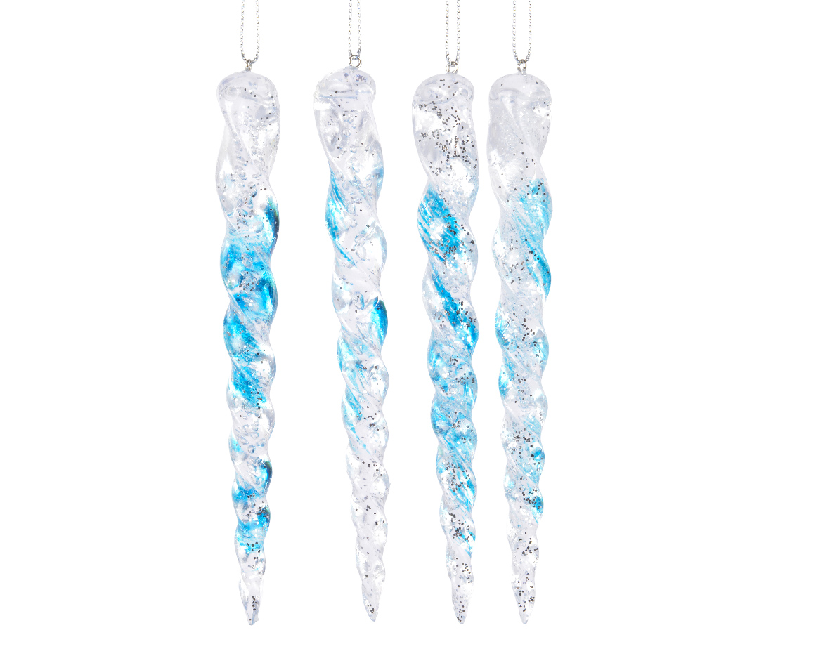 Ijspegel kunststof IJsblauw 15cm set a 4 | Decoris