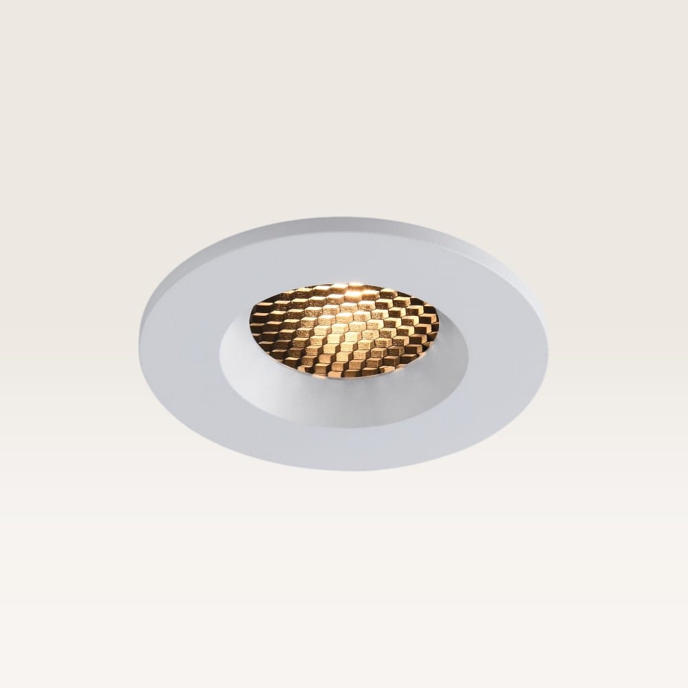 Inbouwspot Juvano bianco - Inbouwdiepte 27mm - GU10-fitting - IP54 voor binnen en buiten - Wit - Met doorlusbedrading - Honingraat | LUSENZ