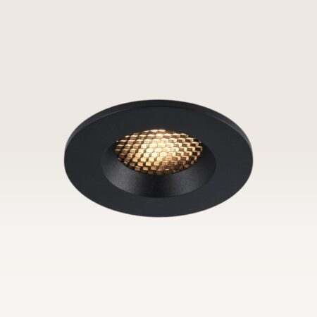 Inbouwspot Juvano nero - Inbouwdiepte 27mm - GU10-fitting - IP54 voor binnen en buiten - Zwart - Met doorlusbedrading - Honingraat | LUSENZ