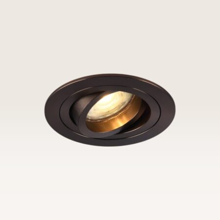Inbouwspot Ovaro bronzo scuro - Diameter 92mm - Plat - GU10-fitting - IP20 voor binnen - Brons - Met doorlusbedrading | LUSENZ