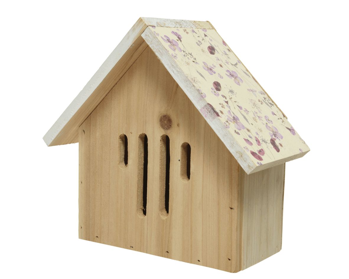 Insectenhuis grenen licht roze H20cm | Decoris