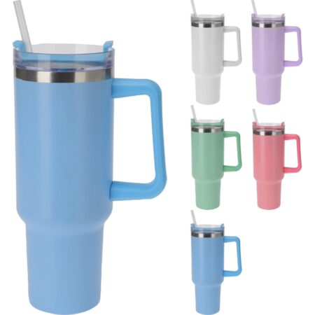 Isoleerbeker RVS met rietje 1200ml | Excellent Houseware
