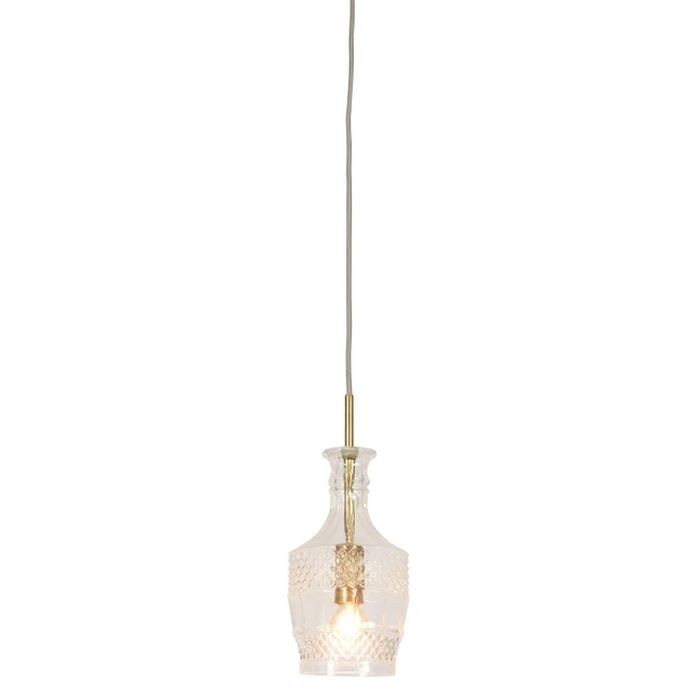 It's About Romi Hanglamp Glas Brussels Dia 13XH30Cm Transparant/Goud | it's about RoMi