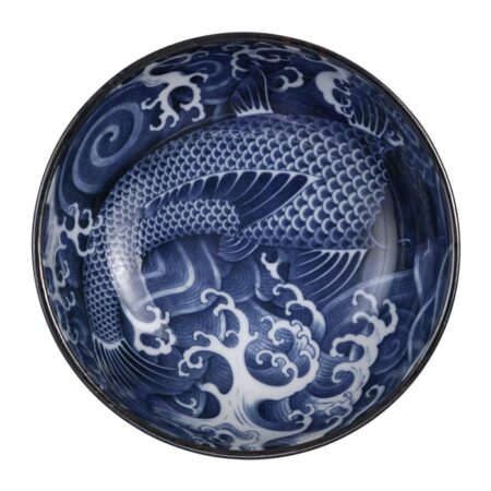 Japans Dinerbord - Tokyo Design Studio - Japonism Carp - Blauw - 28cm | Tokyo Design Studio