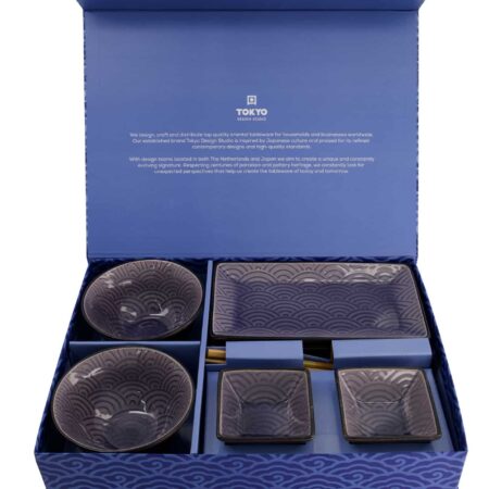 Japans Servies Set - Tokyo Design Studio - Glassy Blue - 8-delig | Tokyo Design Studio