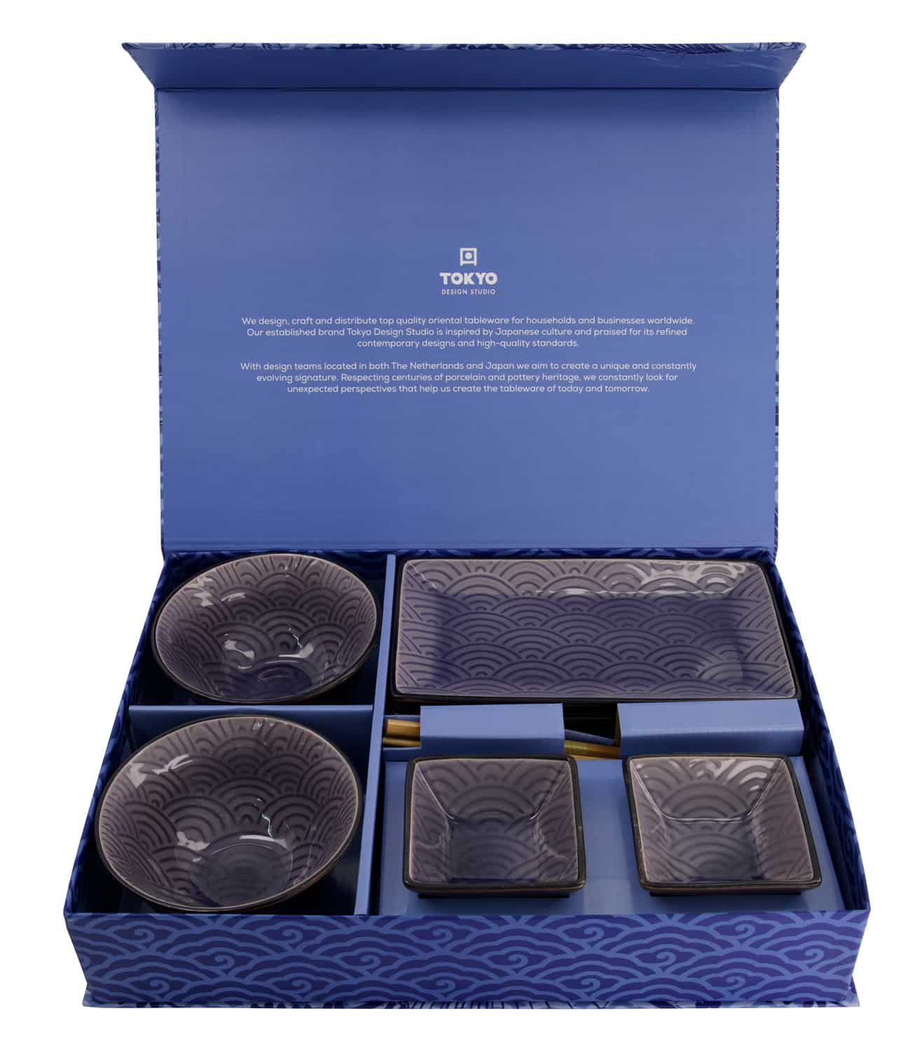 Japans Servies Set - Tokyo Design Studio - Glassy Blue - 8-delig | Tokyo Design Studio