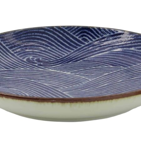 Japans porseleinen bord - Seigaiha - Donkerblauw/Wit - 15.5 x 2.6cm | Tokyo Design Studio