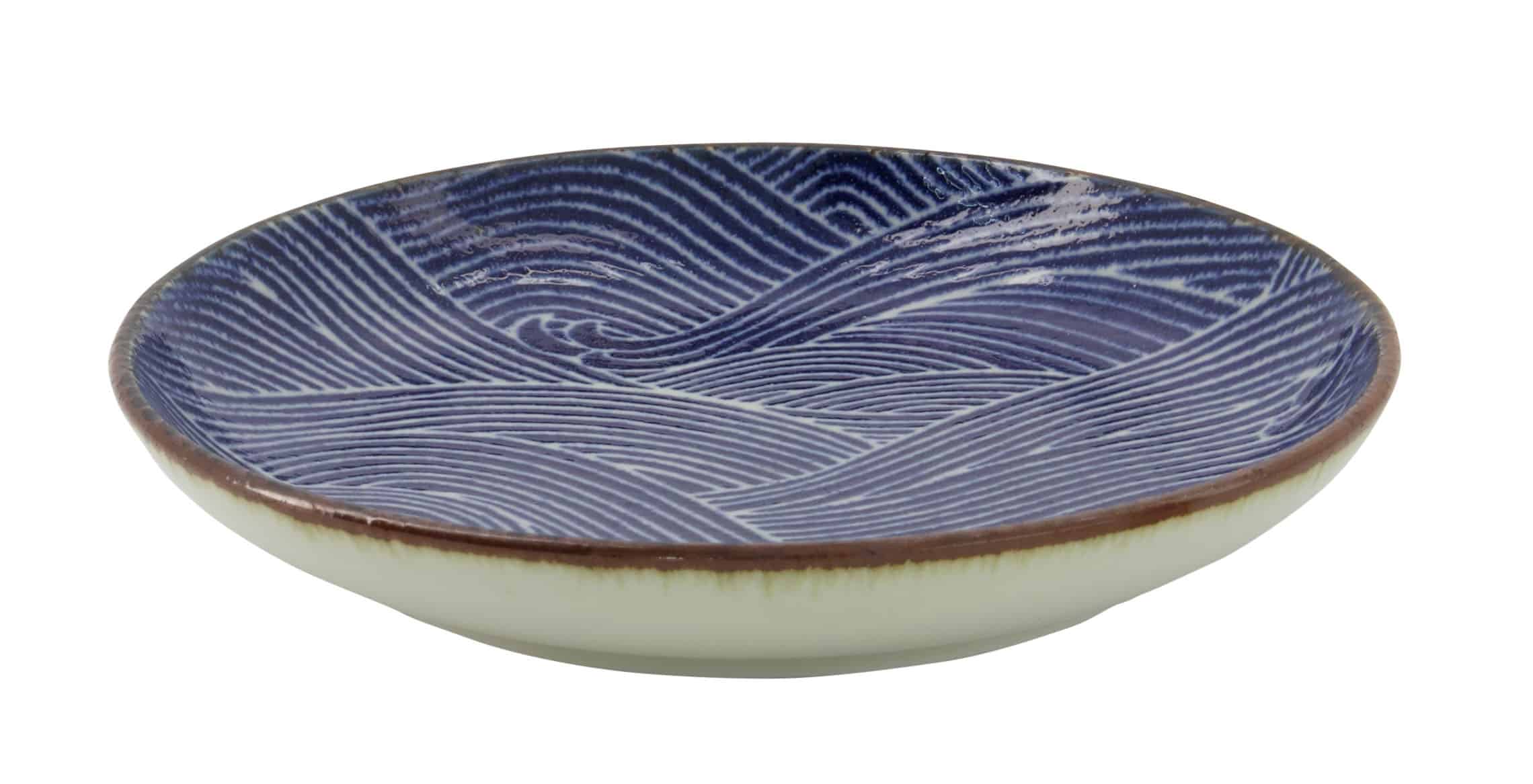 Japans porseleinen bord - Seigaiha - Donkerblauw/Wit - 15.5 x 2.6cm | Tokyo Design Studio