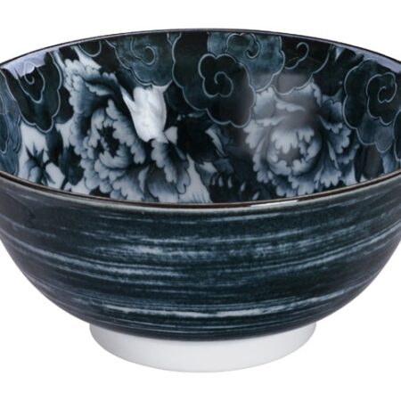 Japans porseleinen kom - Tokyo Design Studio - Japonism - Zwart - 15x7cm | Tokyo Design Studio
