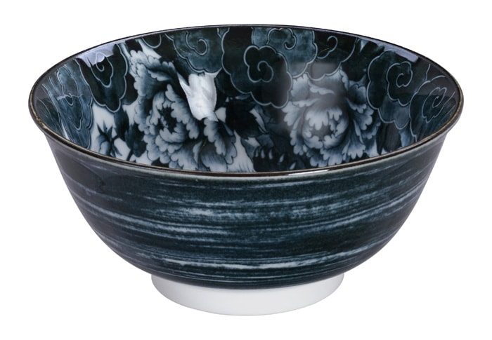 Japans porseleinen kom - Tokyo Design Studio - Japonism - Zwart - 15x7cm | Tokyo Design Studio