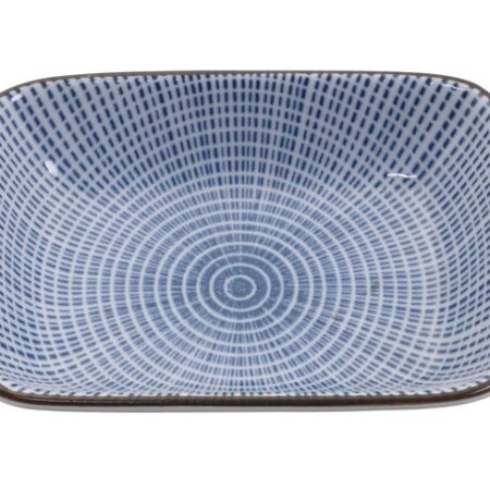 Japans sausschaaltje - Sendan Tokusa - blauw radiaal patroon - 9.3 x 7 x 2.3 cm | Tokyo Design Studio