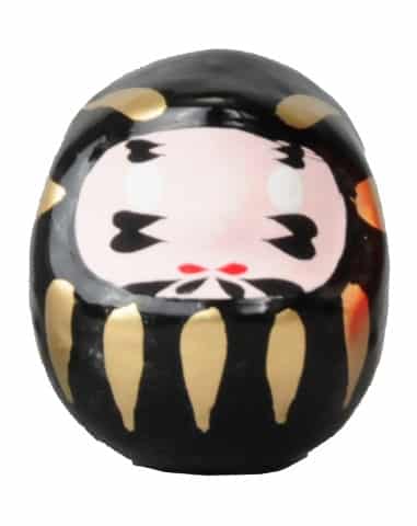 Japanse Daruma Pop - Zwart Geluksymbool - 5cm | Tokyo Design Studio
