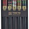 Japanse Eetstokjes - Tokyo Design Studio - Black Flower - 5 paar | Tokyo Design Studio