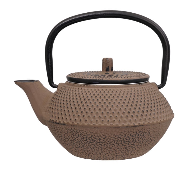 Japanse Gietijzeren Theepot - Taupe - 350ml - 13.5 x 11.5 x 8.5cm | Tokyo Design Studio