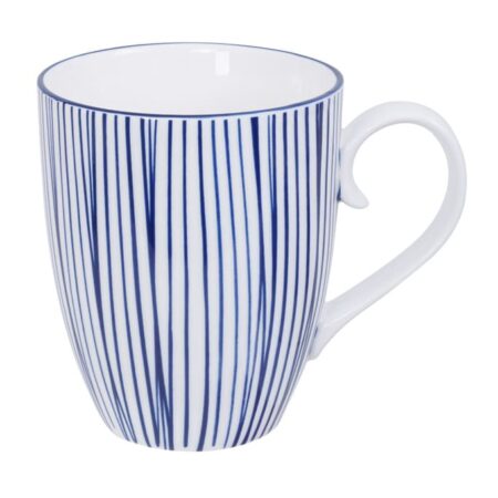 Japanse Koffiemok - Tokyo Design Studio Nippon Blue - Lijnen - 380ml 8.5 x 10.2cm | Tokyo Design Studio