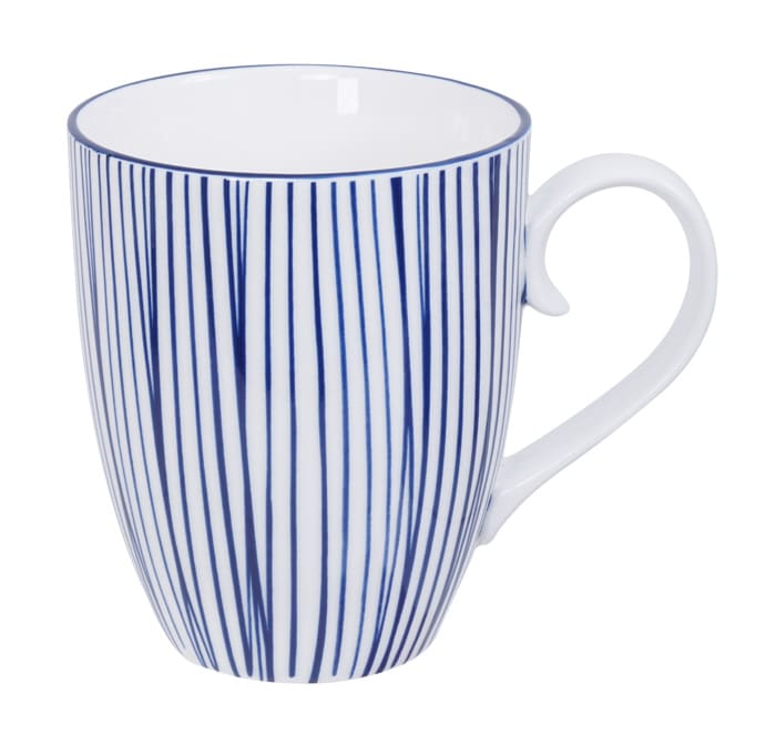 Japanse Koffiemok - Tokyo Design Studio Nippon Blue - Lijnen - 380ml 8.5 x 10.2cm | Tokyo Design Studio