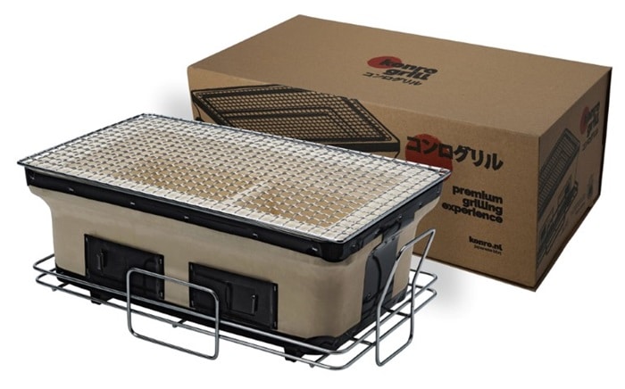 Japanse Konro Grill met Net en Basis - 41 x 24 x 17 cm | Tokyo Design Studio