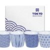 Japanse Koppen Set - Nippon Blue - Tokyo Design Studio - 4-delig - 180ml - 8.3x6.5cm | Tokyo Design Studio
