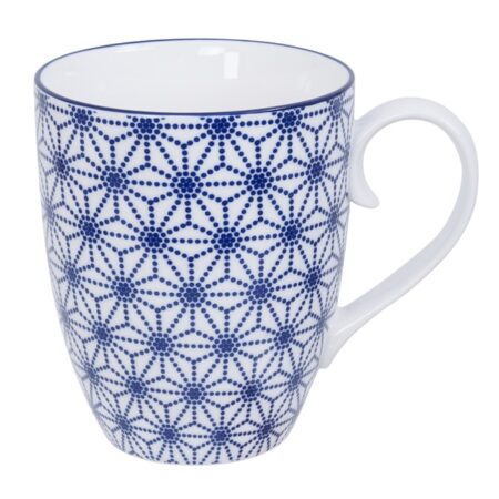 Japanse Porseleinen Mok - Nippon Blue - Tokyo Design Studio - 380ml - 8.5 x 10.2cm | Tokyo Design Studio