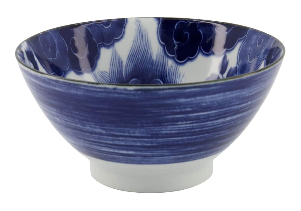 Japanse Porseleinen Ramen Kom - Tokyo Design Studio - Japonism Lion - 1000ml - 17.8x8.8cm | Tokyo Design Studio