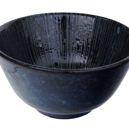Japanse Rijstkom - Tokyo Design Studio - Sky - Blauw/Zwart - 350ml - 12 x 6.4cm | Tokyo Design Studio