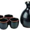 Japanse Sake Set Zwart/Oranje Yuzu - 250ml - 4.2 x 13cm | Tokyo Design Studio