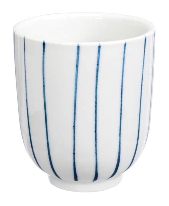 Japanse Theekop - Sendan Tokusa - Blauw/Witte Strepen - 7.1 x 8.5 cm | Tokyo Design Studio