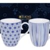 Japanse blauw-witte mokset - Nippon Blue - Tokyo Design Studio - Set van 2 - 380ml - 8.5 x 10.2cm | Tokyo Design Studio