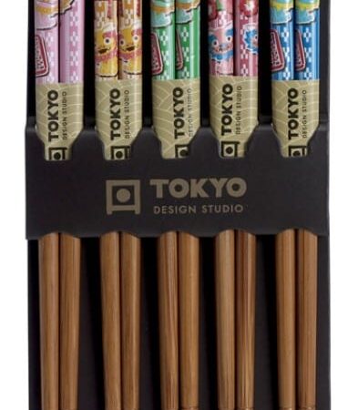 Japanse eetstokjes met drakenmotief - Tokyo Design Studio - 5-delig | Tokyo Design Studio