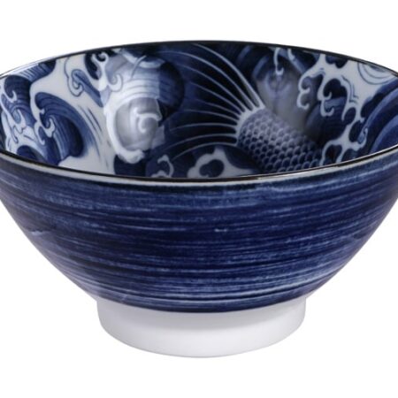 Japanse keramieken kom - Tokyo Design Studio - Japonism Carp Sori - 20x7.2cm | Tokyo Design Studio