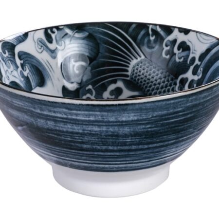 Japanse keramische kom - Tokyo Design Studio - Japonism Carp Sori - 1000ml - 17.8x8.8cm | Tokyo Design Studio