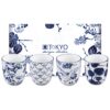 Japanse keramische kopjeset - Tokyo Design Studio Flora Japonica - 4-delig 170ml 6.7x7.7cm | Tokyo Design Studio