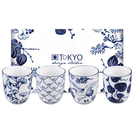 Japanse keramische kopjeset - Tokyo Design Studio Flora Japonica - 4-delig 170ml 6.7x7.7cm | Tokyo Design Studio