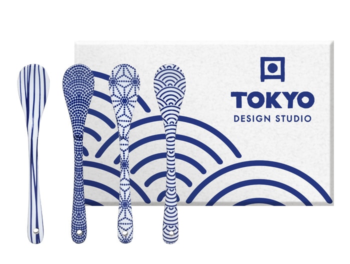 Japanse lepelset Nippon Blue - Tokyo Design Studio - 13cm - 4-delig | Tokyo Design Studio