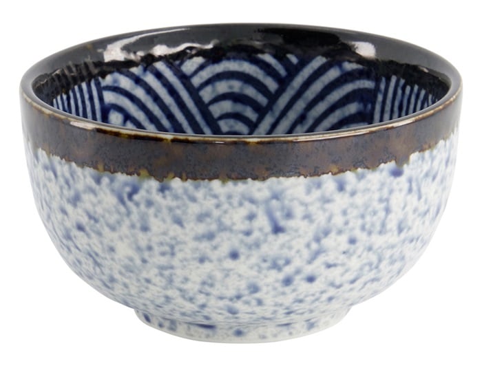 Japanse porseleinen kom - Aisai Seigaiha - Tokyo Design Studio - 550ml - 12.7x7cm | Tokyo Design Studio