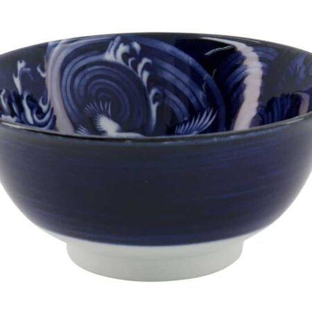 Japanse porseleinen kom - Tokyo Design Studio - Japonism Crane - 500ml - 14.7x6.9cm | Tokyo Design Studio