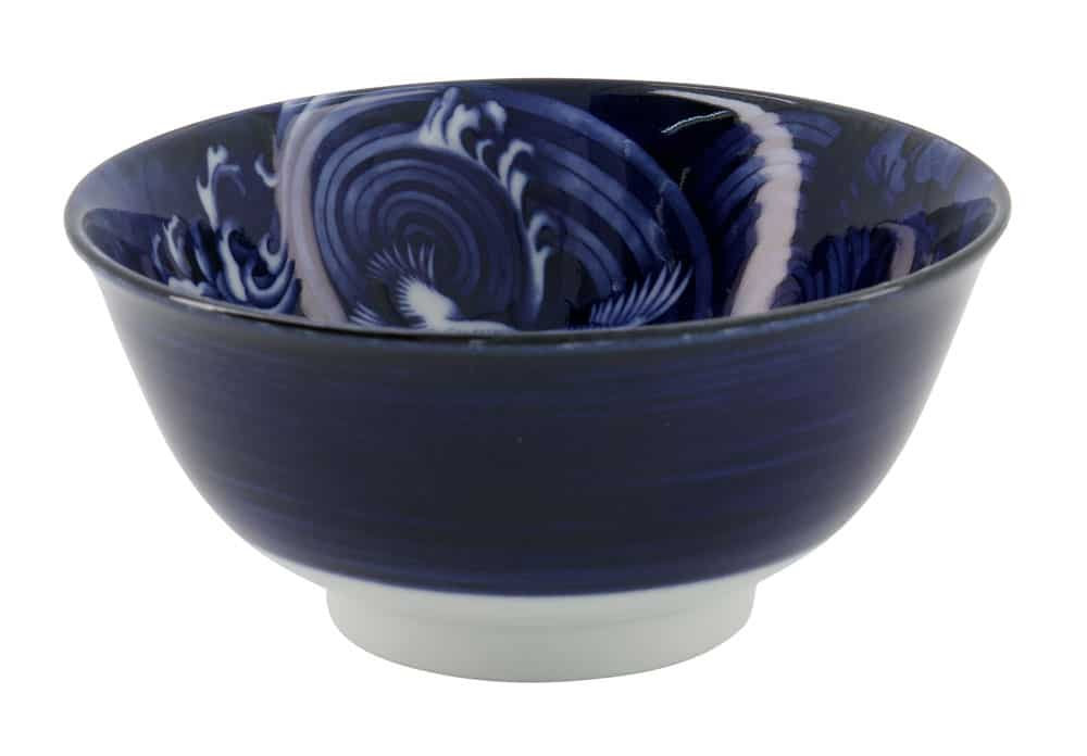 Japanse porseleinen kom - Tokyo Design Studio - Japonism Crane - 500ml - 14.7x6.9cm | Tokyo Design Studio