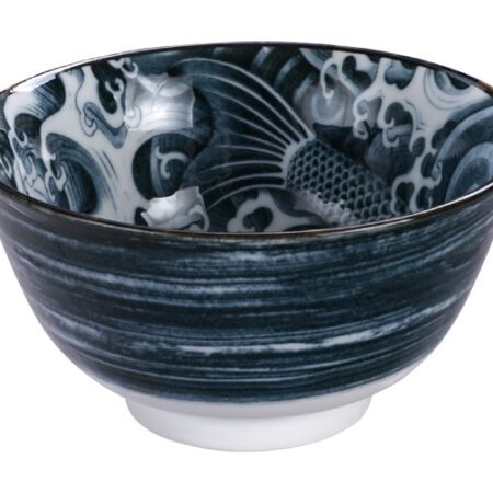 Japanse porseleinen kom - Tokyo Design Studio - Japonism - Zwart - 15x7cm | Tokyo Design Studio