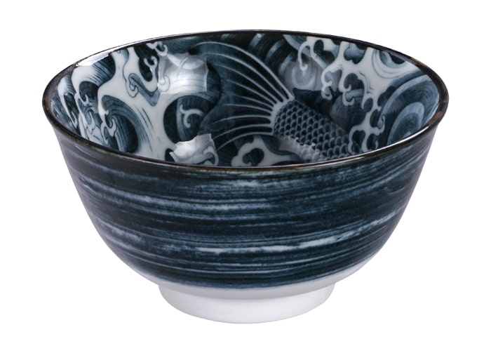Japanse porseleinen kom - Tokyo Design Studio - Japonism - Zwart - 15x7cm | Tokyo Design Studio