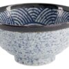 Japanse porseleinen ramenkom - Tokyo Design Studio - Aisai Seigaiha - 900ml - 16.8x8.8cm