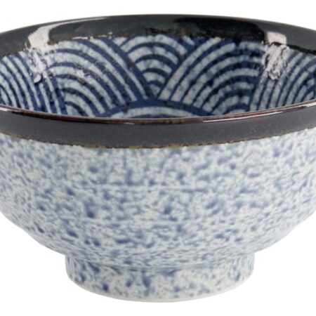 Japanse porseleinen ramenkom - Tokyo Design Studio - Aisai Seigaiha - 900ml - 16.8x8.8cm | Tokyo Design Studio