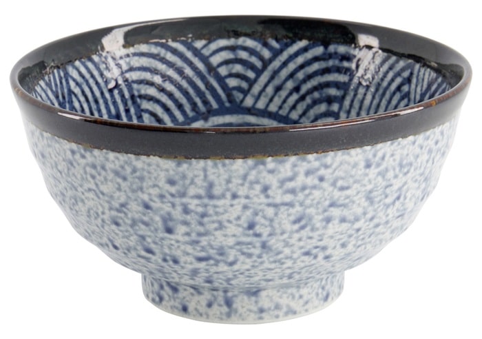 Japanse porseleinen ramenkom - Tokyo Design Studio - Aisai Seigaiha - 900ml - 16.8x8.8cm | Tokyo Design Studio
