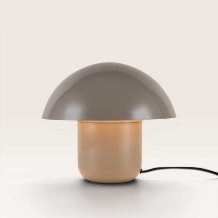 Javera - Mushroom lamp 25 cm - Dressoir lamp - E14 fitting - Beige metaal - Met aan/uit-schakelaar | LUSENZ