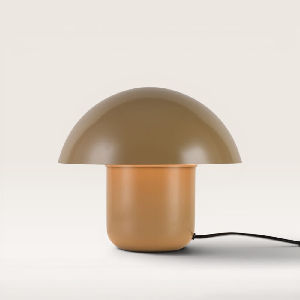 Javera - Mushroom lamp 25 cm - Dressoir lamp - E14 fitting - Brons metaal - Met aan/uit-schakelaar | LUSENZ